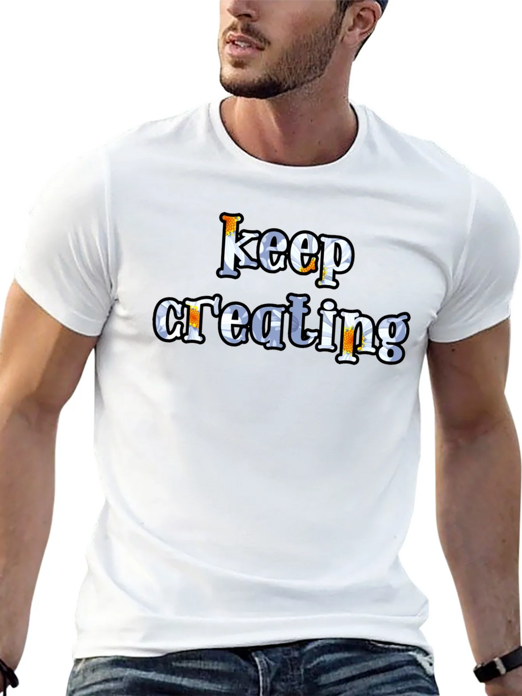 Keep Creating Graphic Tee - Black Cotton T-Shirt product image 6