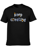 Keep Creating Graphic Tee - Black Cotton T-Shirt product image 1