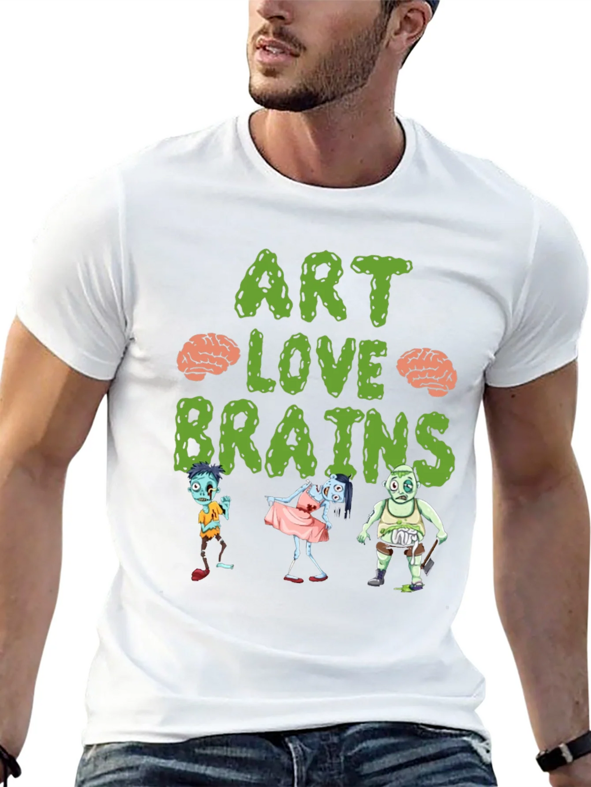 Art Love Brains Zombie T-Shirt product image 7