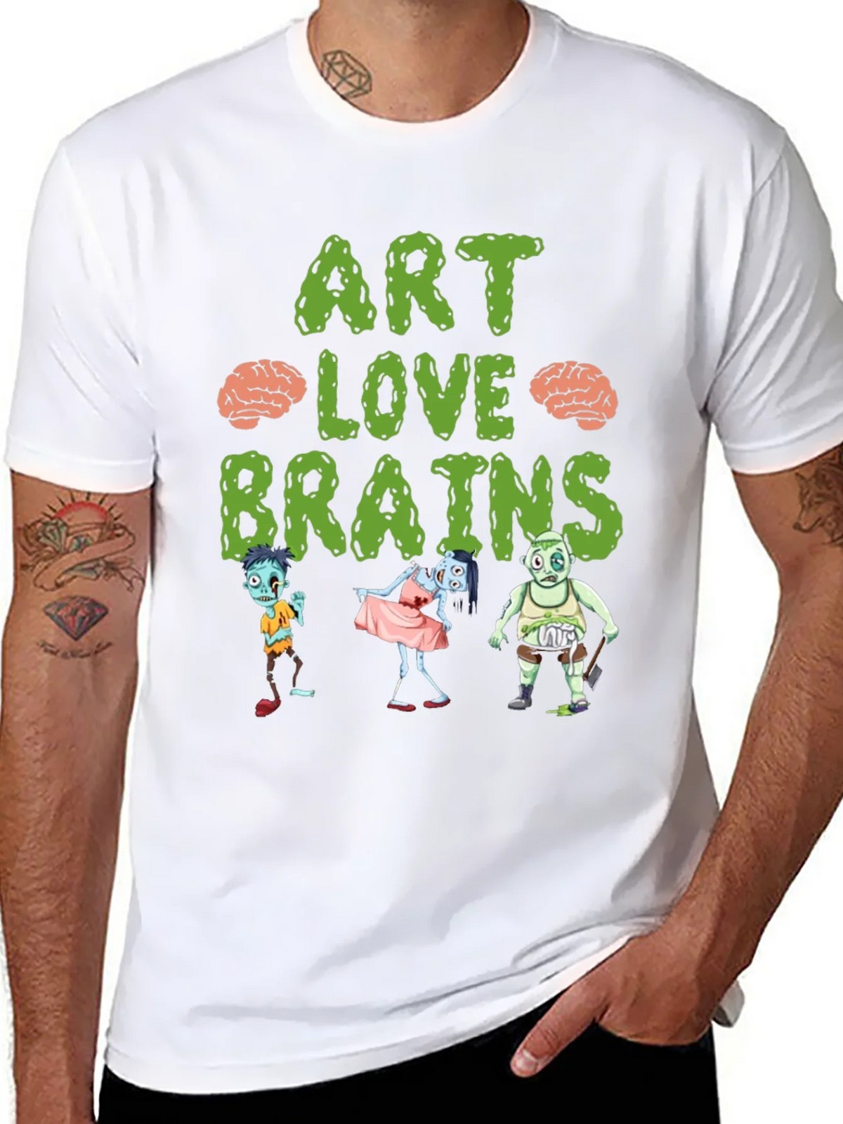 Art Love Brains Zombie T-Shirt product image 4