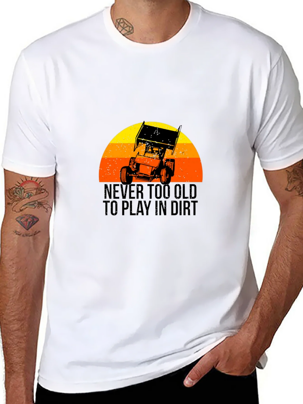 Never Too Old to Play in Dirt Black T-Shirt product image 7