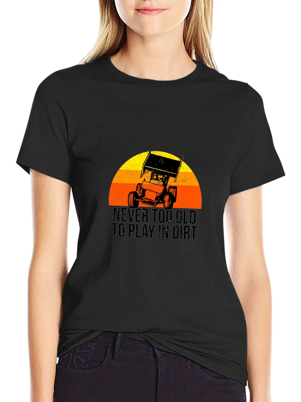 Never Too Old to Play in Dirt Black T-Shirt product image 2