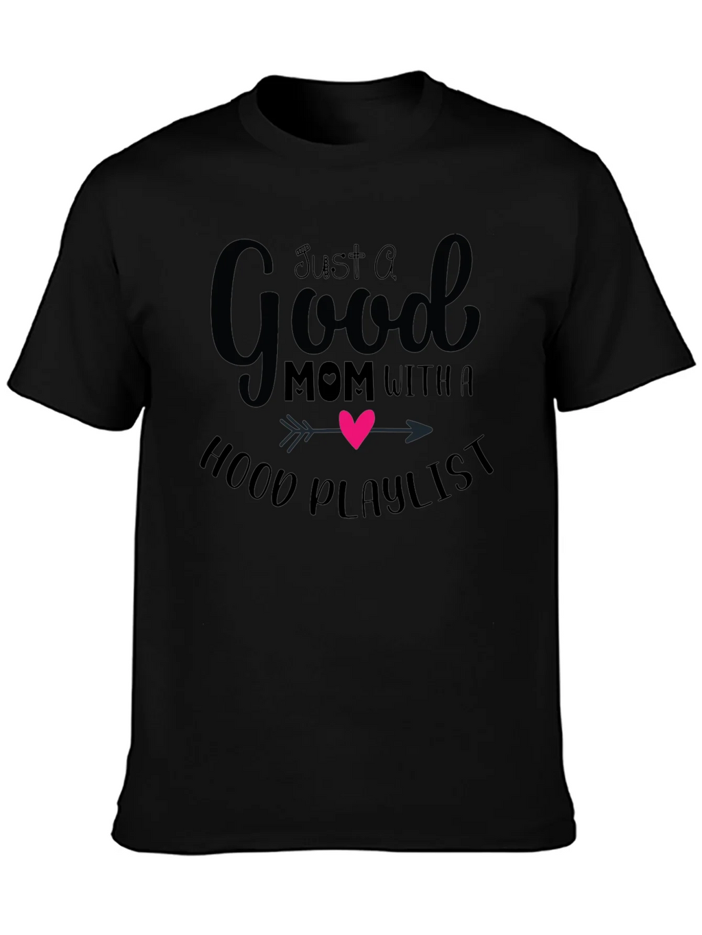 Good Mom Hood Playlist Black T-Shirt product image 3