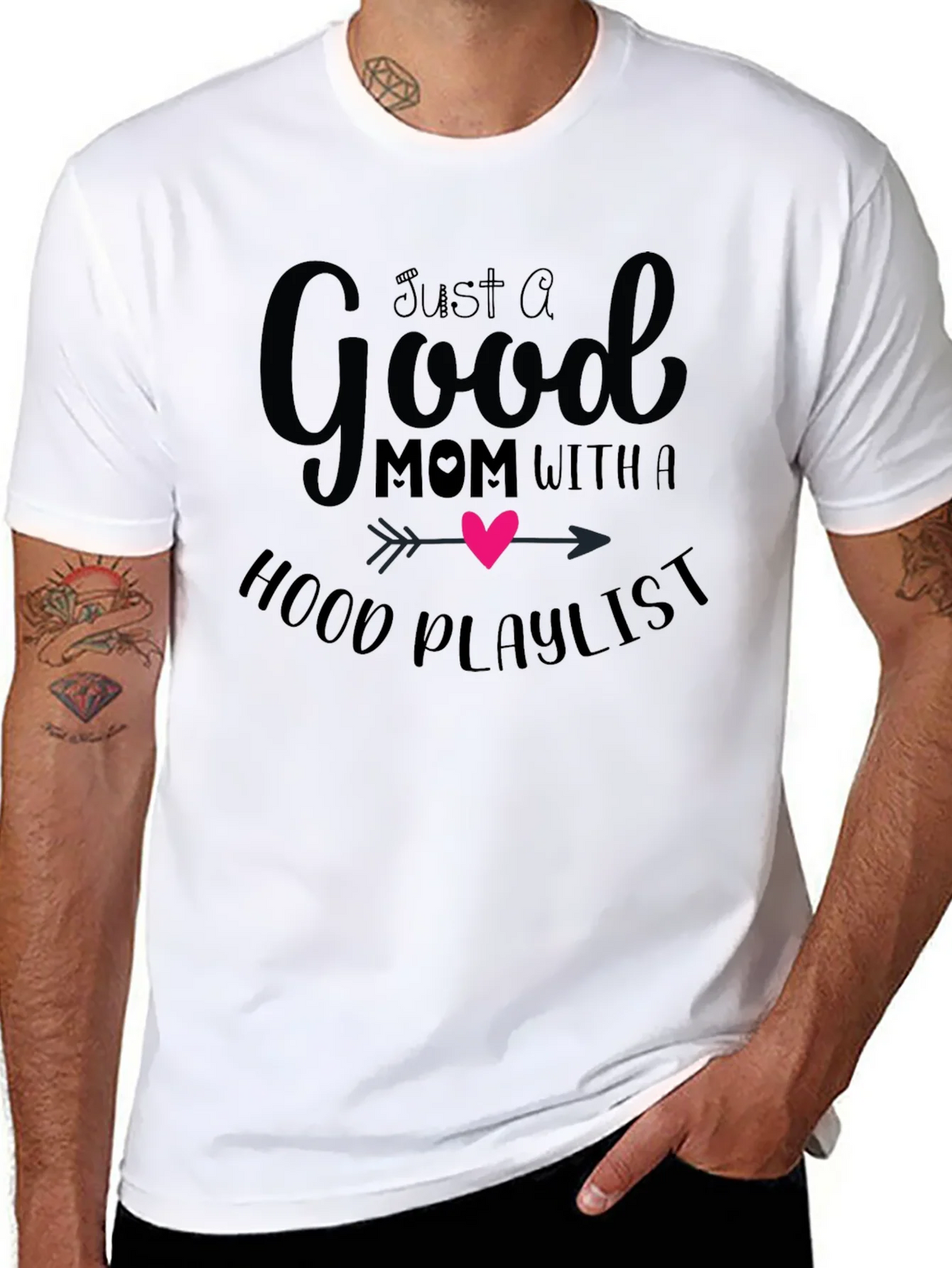 Good Mom Hood Playlist Black T-Shirt product image 7