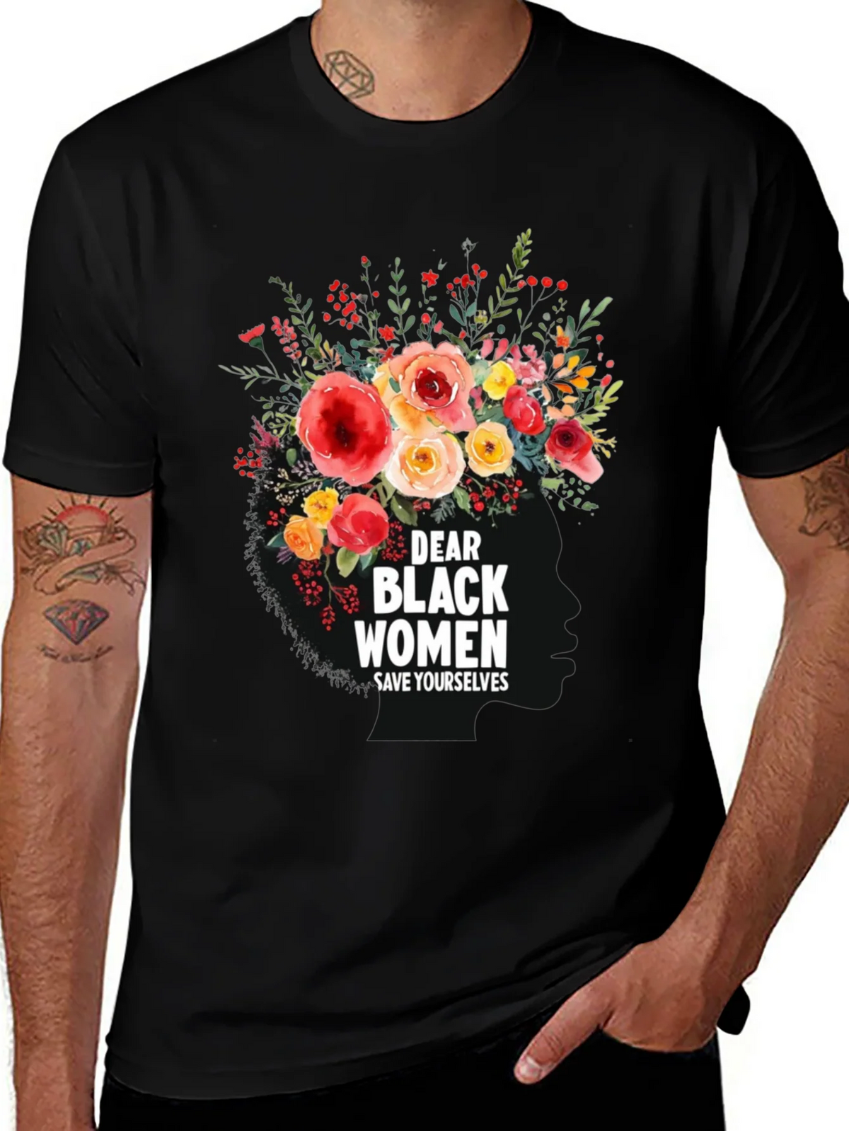 Dear Black Women Floral T-Shirt product image 1