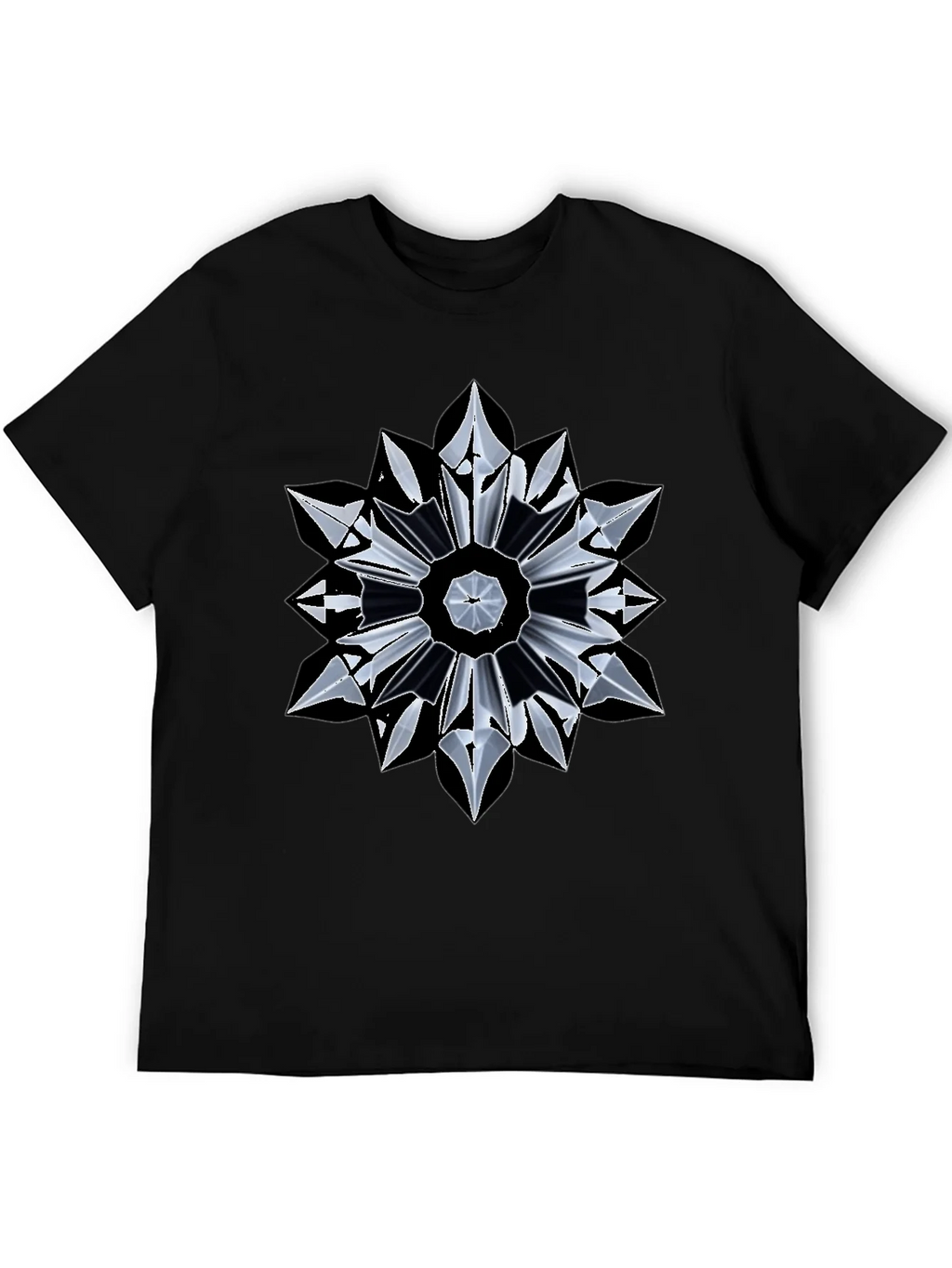 Abstract Geometric Mandala Black T-Shirt product image 5