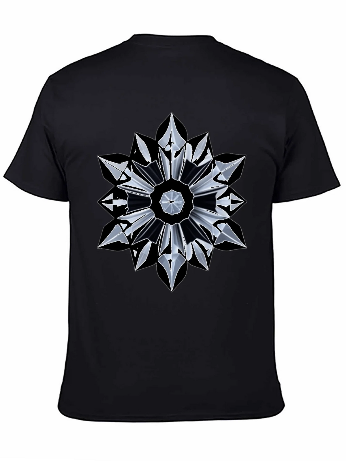 Abstract Geometric Mandala Black T-Shirt product image 4
