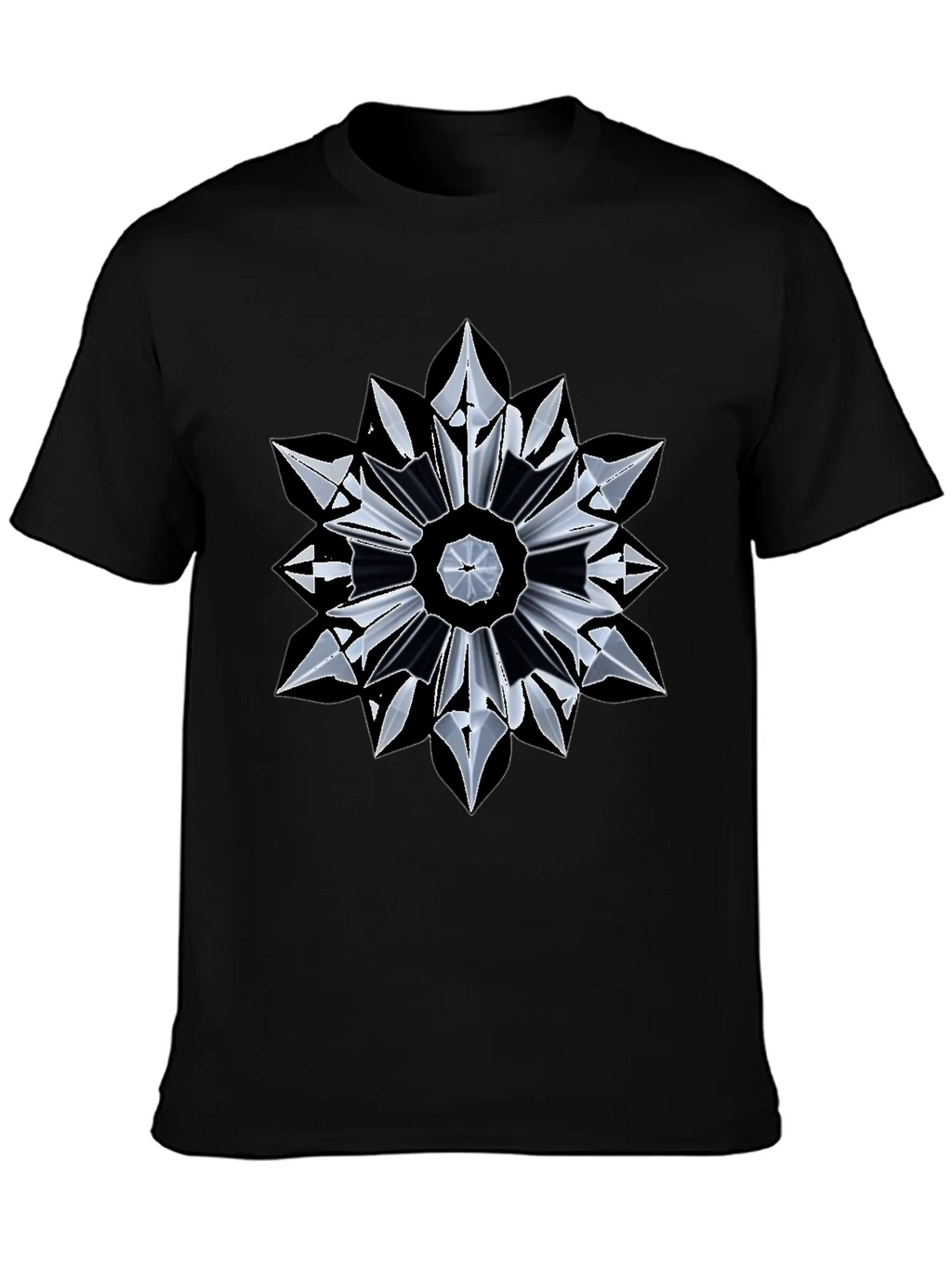 Abstract Geometric Mandala Black T-Shirt product image 3