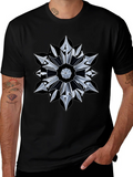 Abstract Geometric Mandala Black T-Shirt product image 1