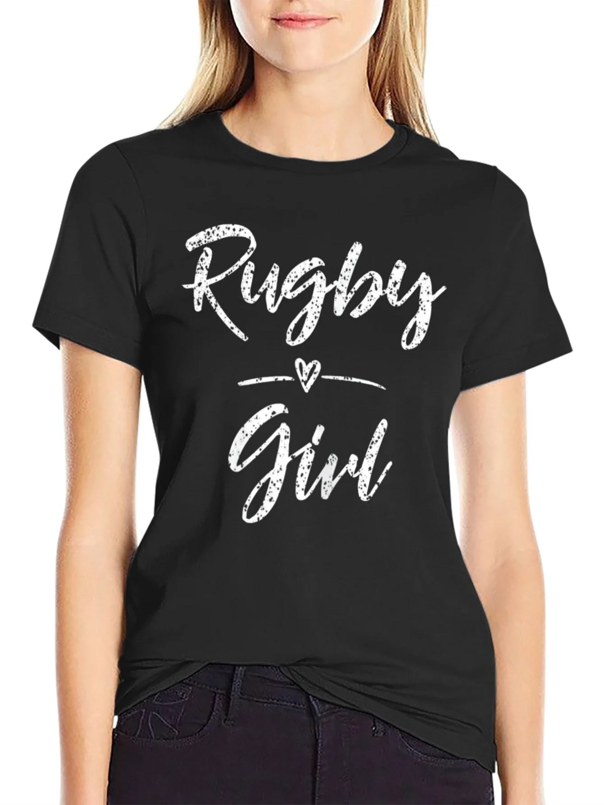Rugby Girl T-Shirt - Black Stylish Design product image 2