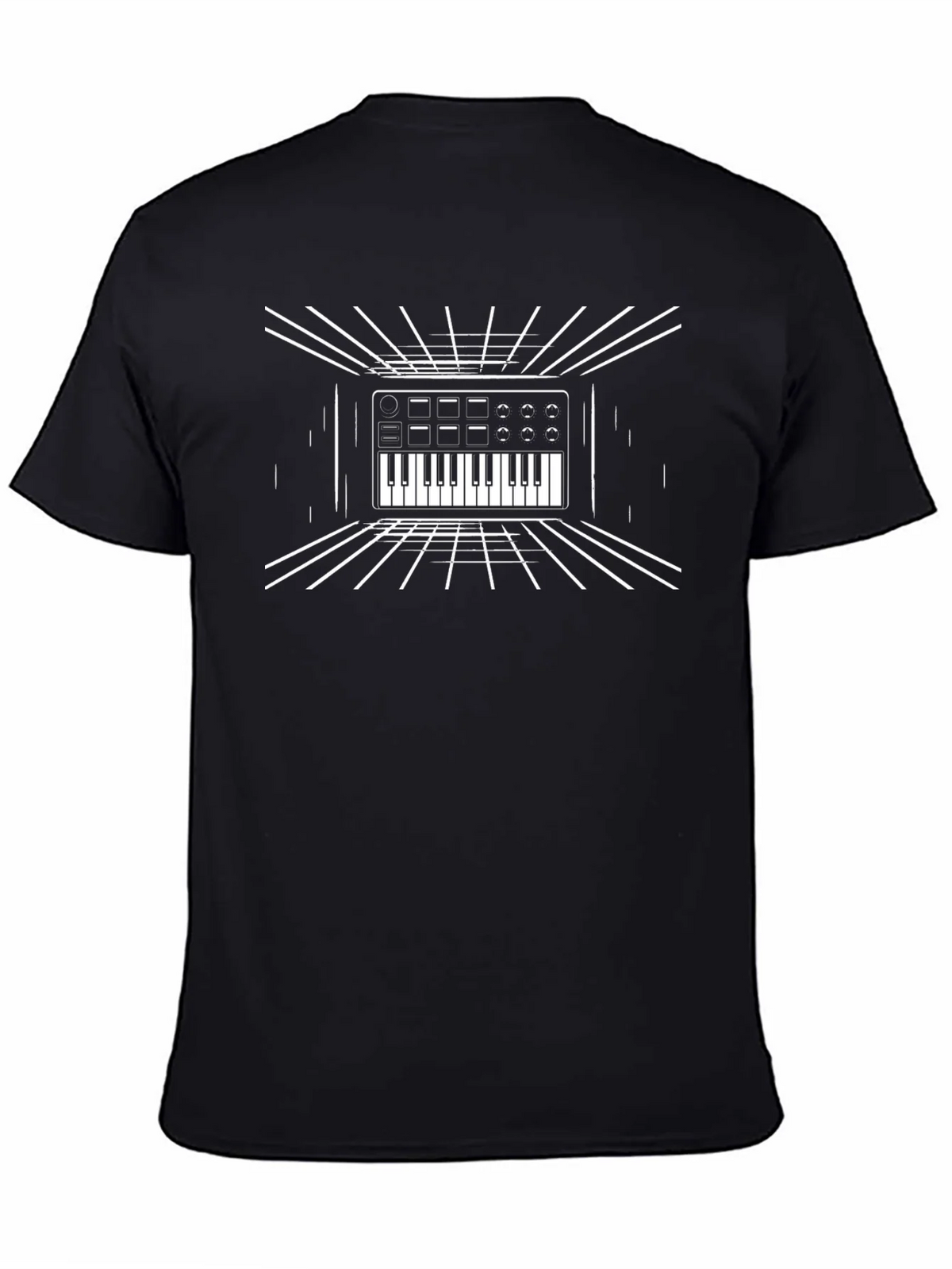 Retro Synthwave Keyboard Graphic Tee - Black product image 4