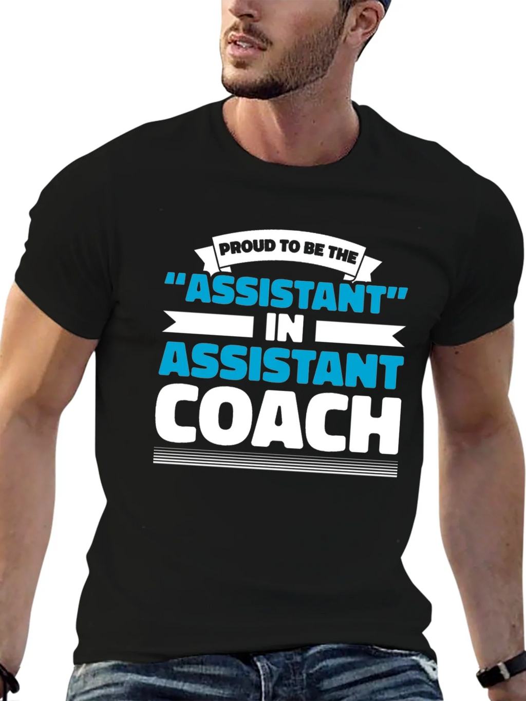 Proud Assistant Coach Graphic Tee - Black product image 6