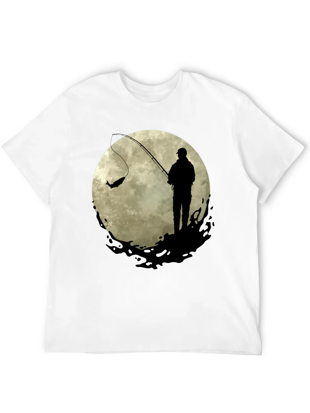 Fisherman Moon Graphic Tee - Black Cotton Blend product image 11
