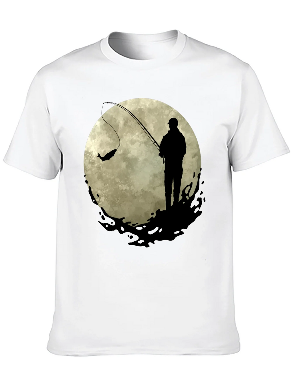 Fisherman Moon Graphic Tee - Black Cotton Blend product image 9