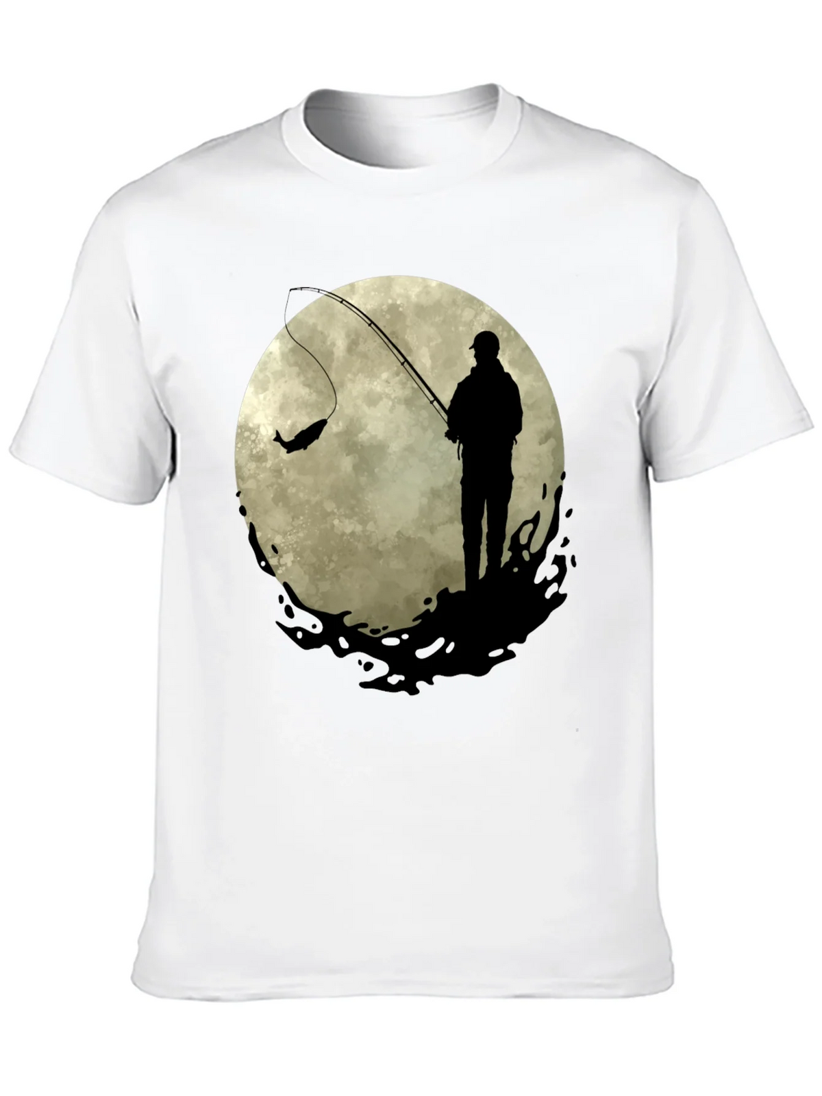 Fisherman Moon Graphic Tee - Black Cotton Blend product image 9