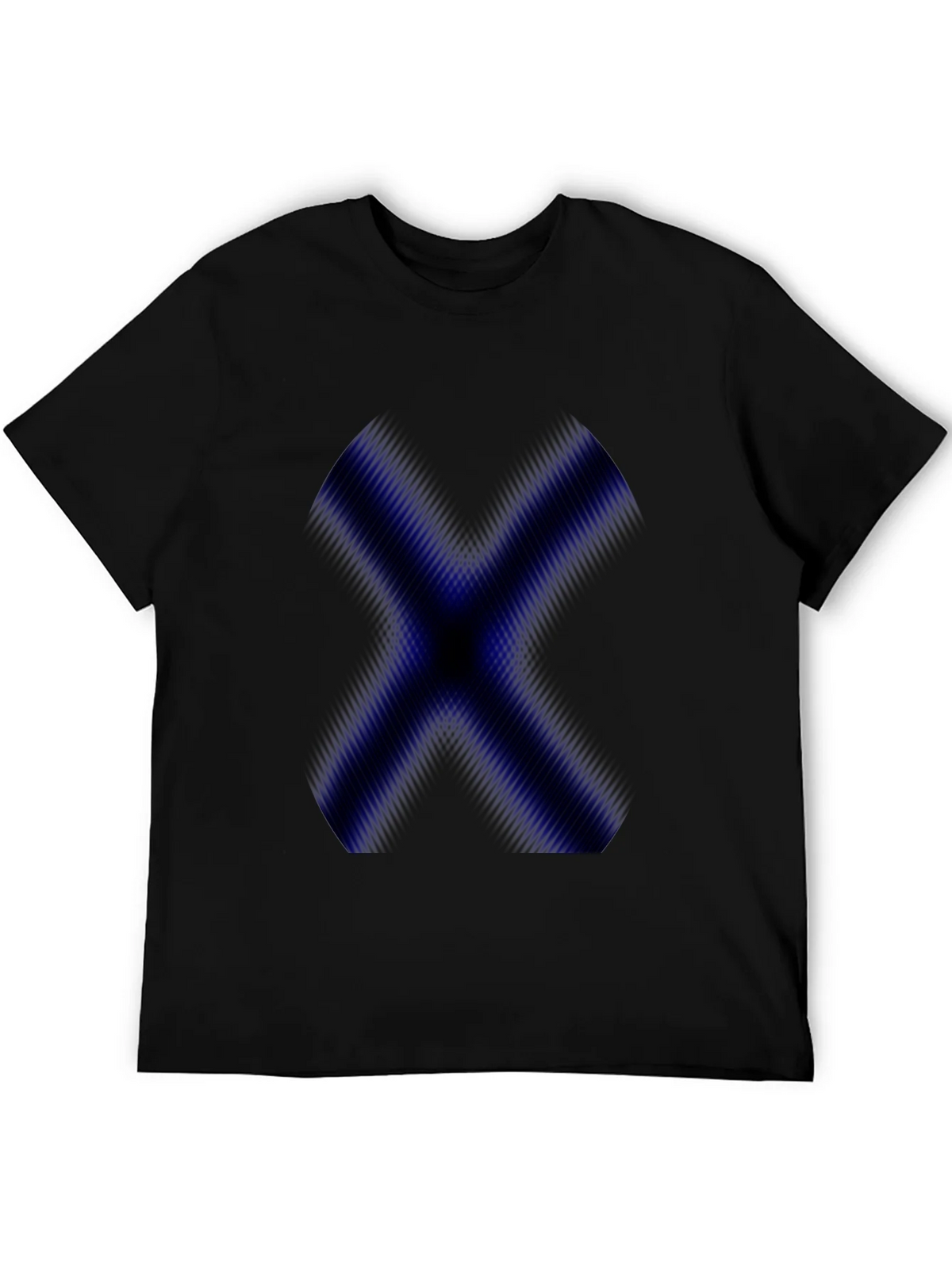 Mens Black T-Shirt with Blue X Graphic product image 5
