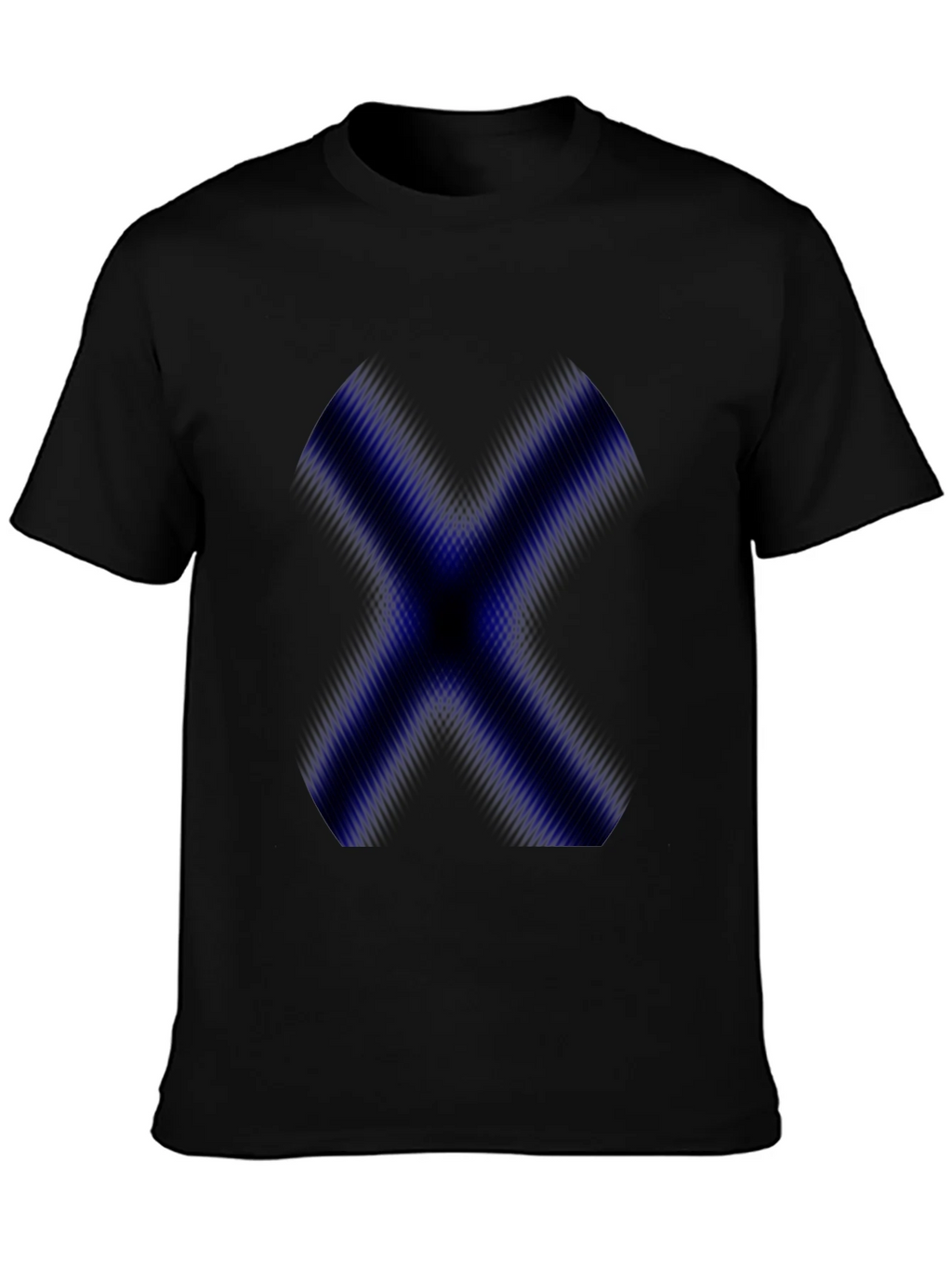 Mens Black T-Shirt with Blue X Graphic product image 3