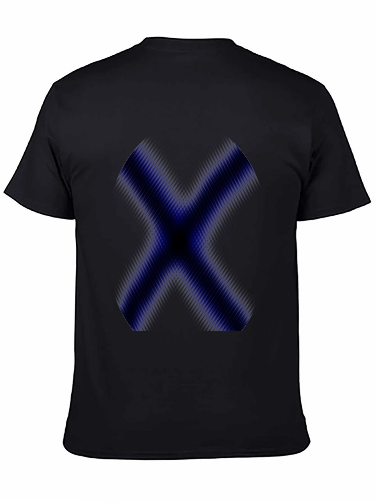 Mens Black T-Shirt with Blue X Graphic product image 4