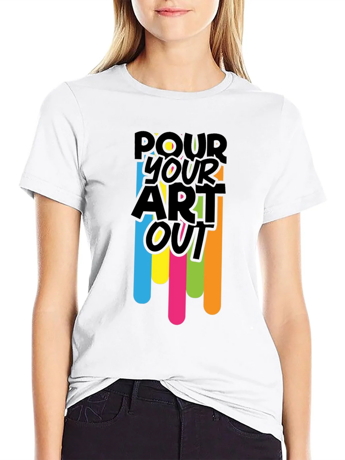 Pour Your Art Out - Black Graphic T-Shirt product image 8