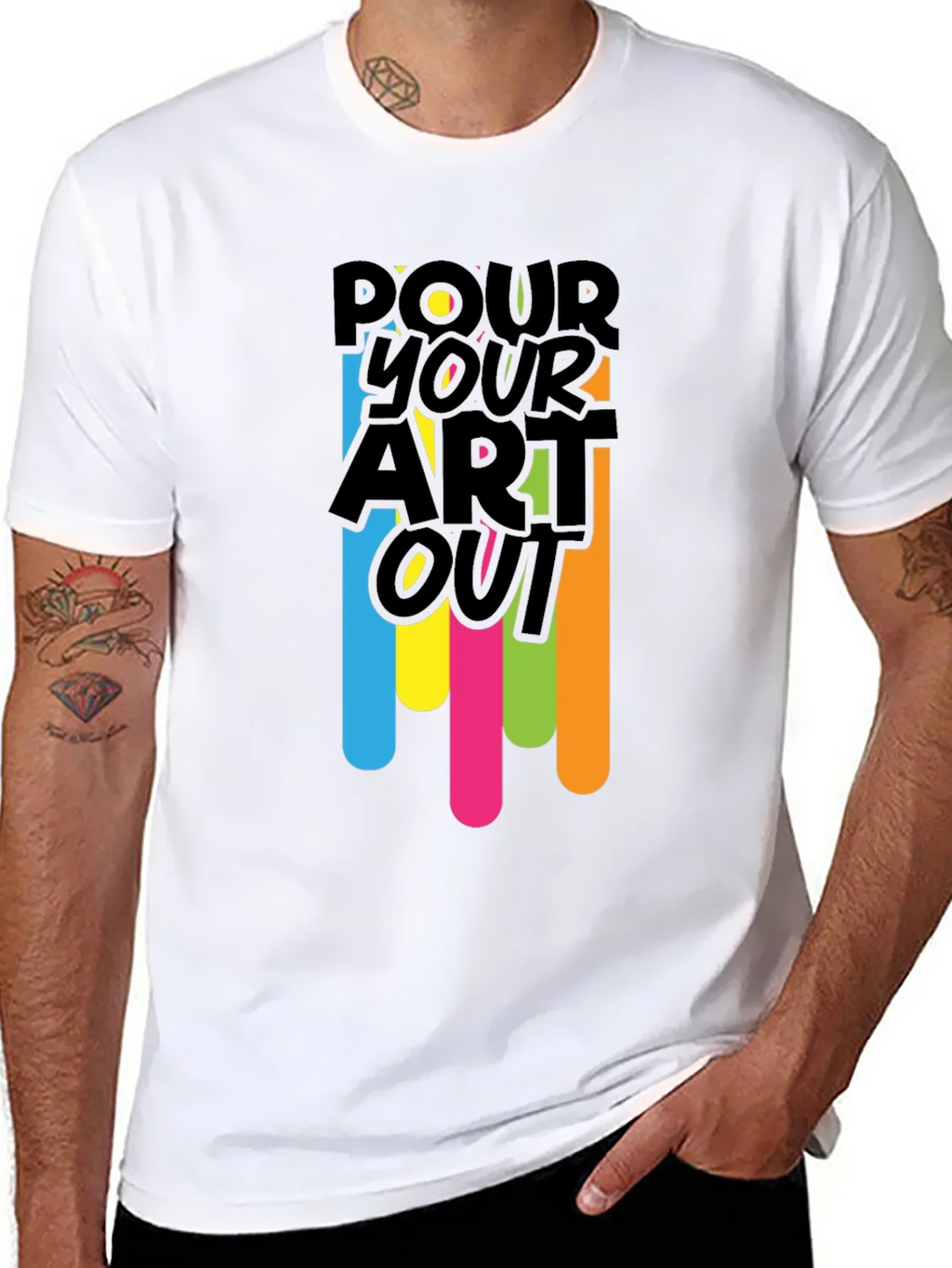 Pour Your Art Out - Black Graphic T-Shirt product image 7