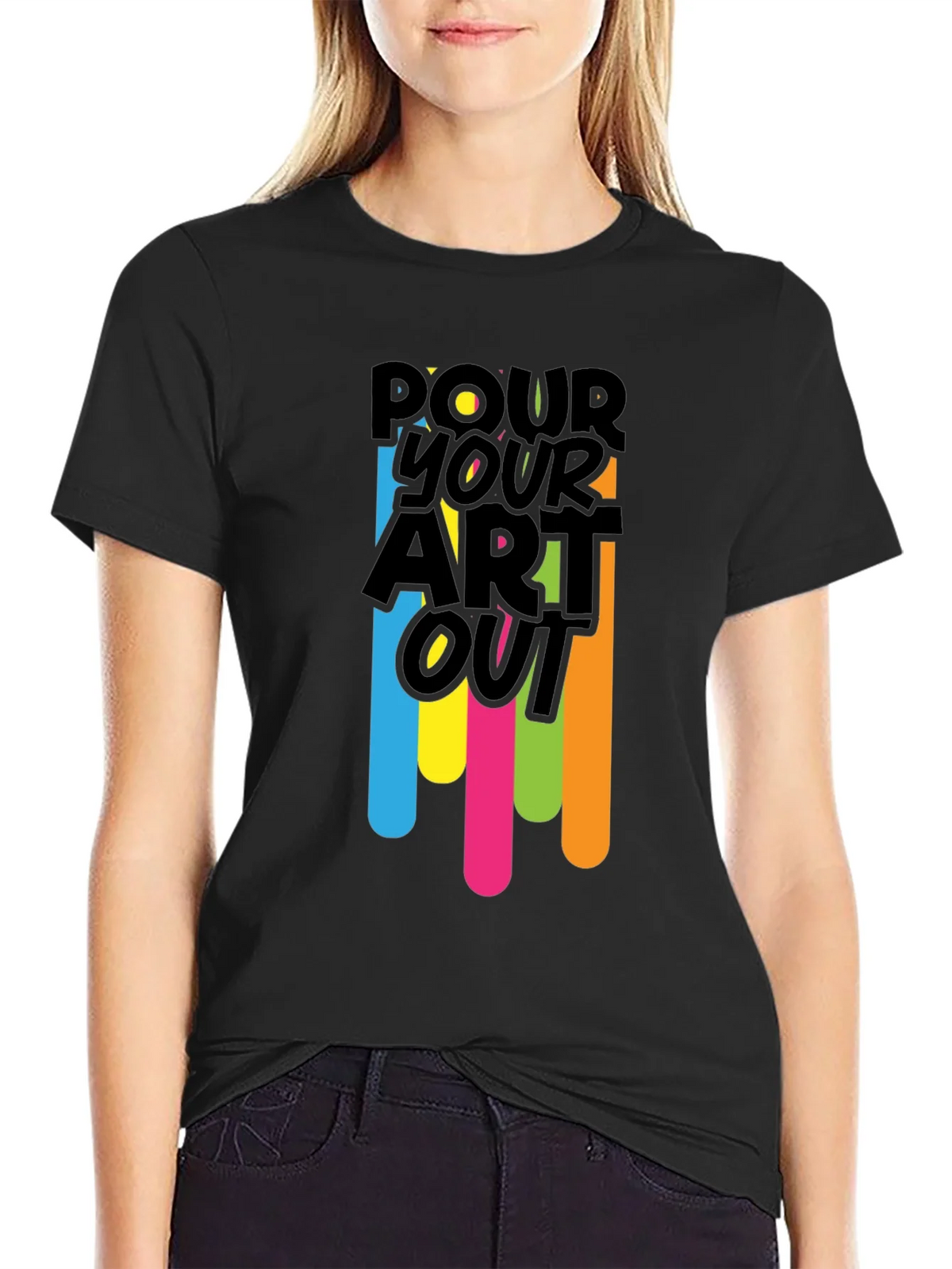 Pour Your Art Out - Black Graphic T-Shirt product image 2