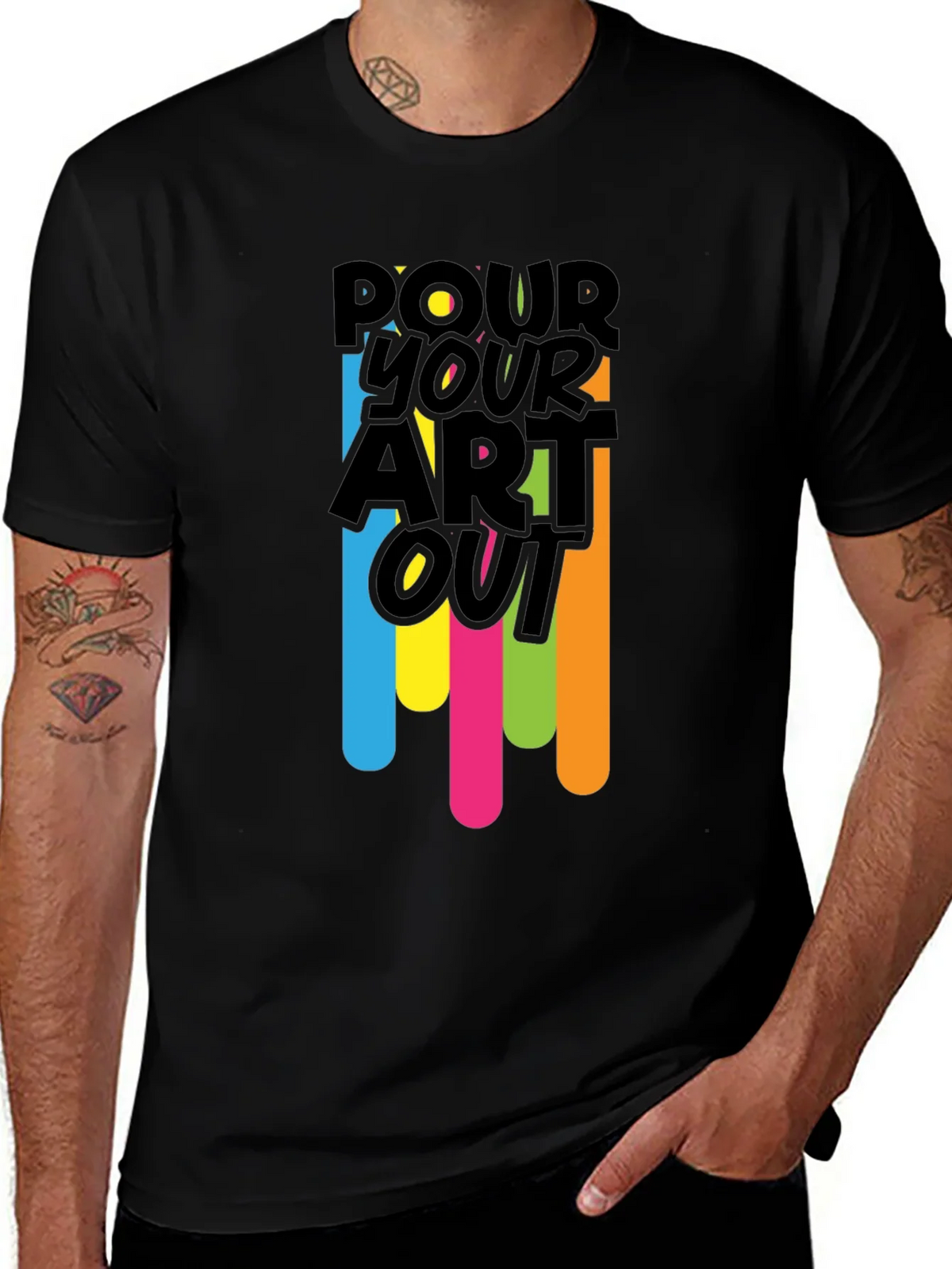 Pour Your Art Out - Black Graphic T-Shirt product image 1