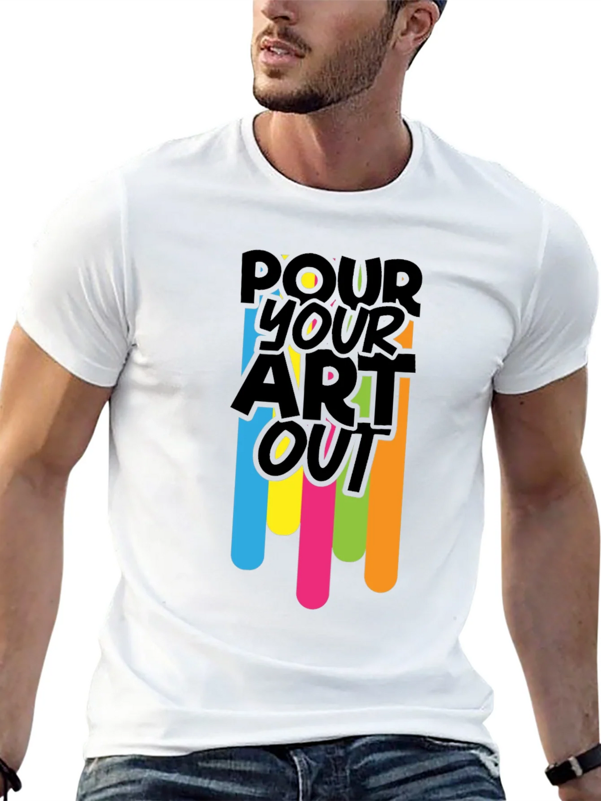 Pour Your Art Out - Black Graphic T-Shirt product image 12