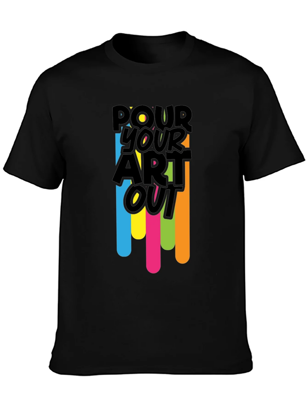 Pour Your Art Out - Black Graphic T-Shirt product image 3