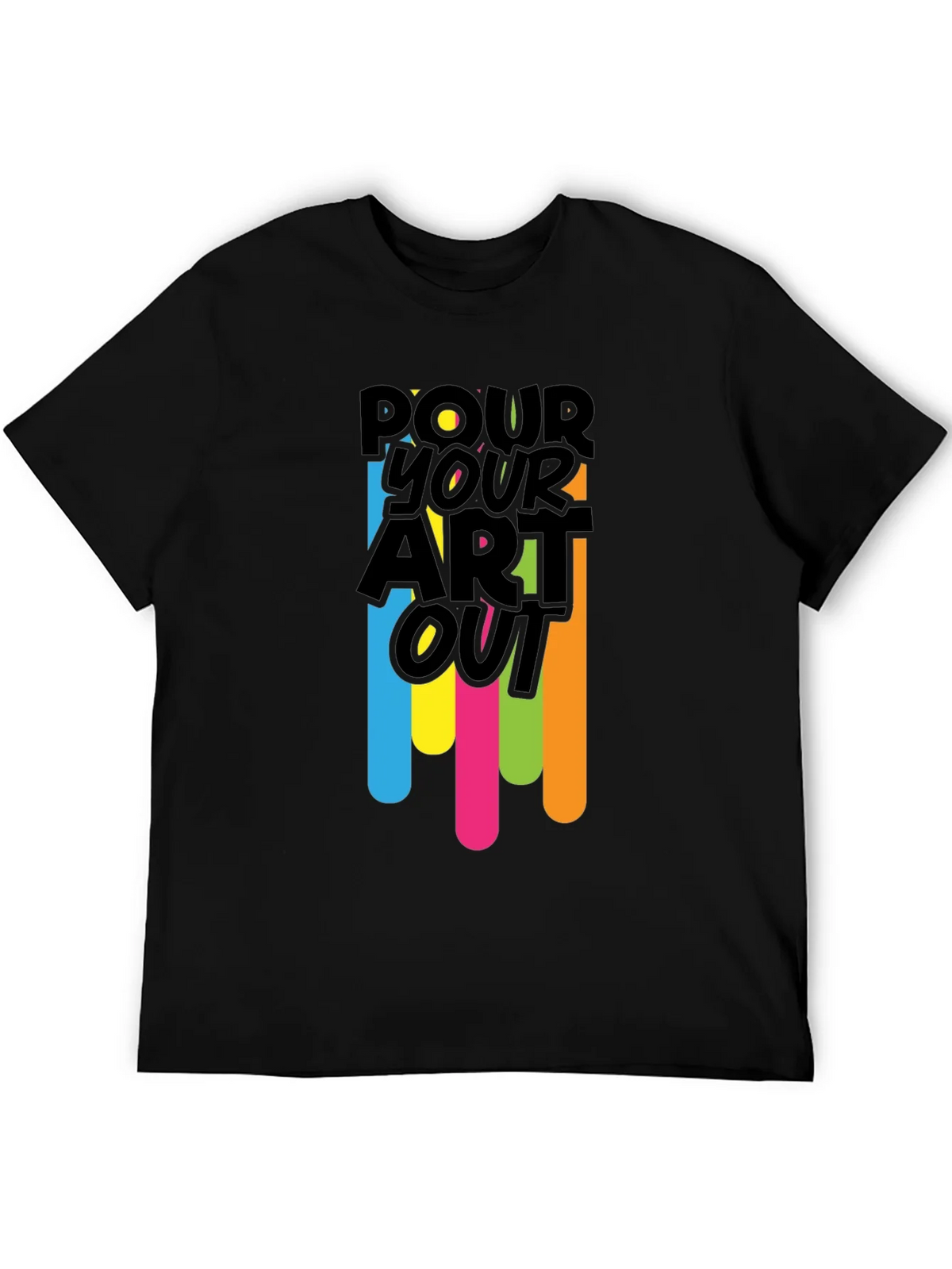 Pour Your Art Out - Black Graphic T-Shirt product image 5