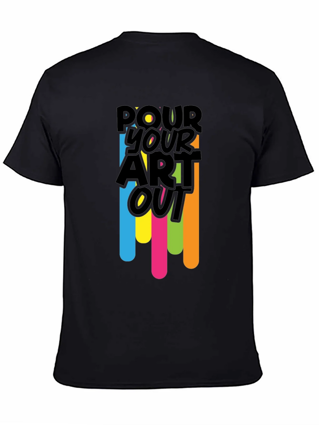 Pour Your Art Out - Black Graphic T-Shirt product image 4