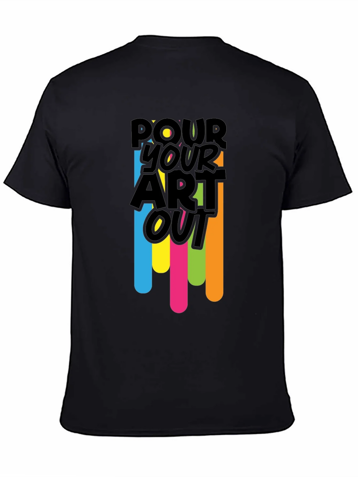 Pour Your Art Out - Black Graphic T-Shirt product image 4