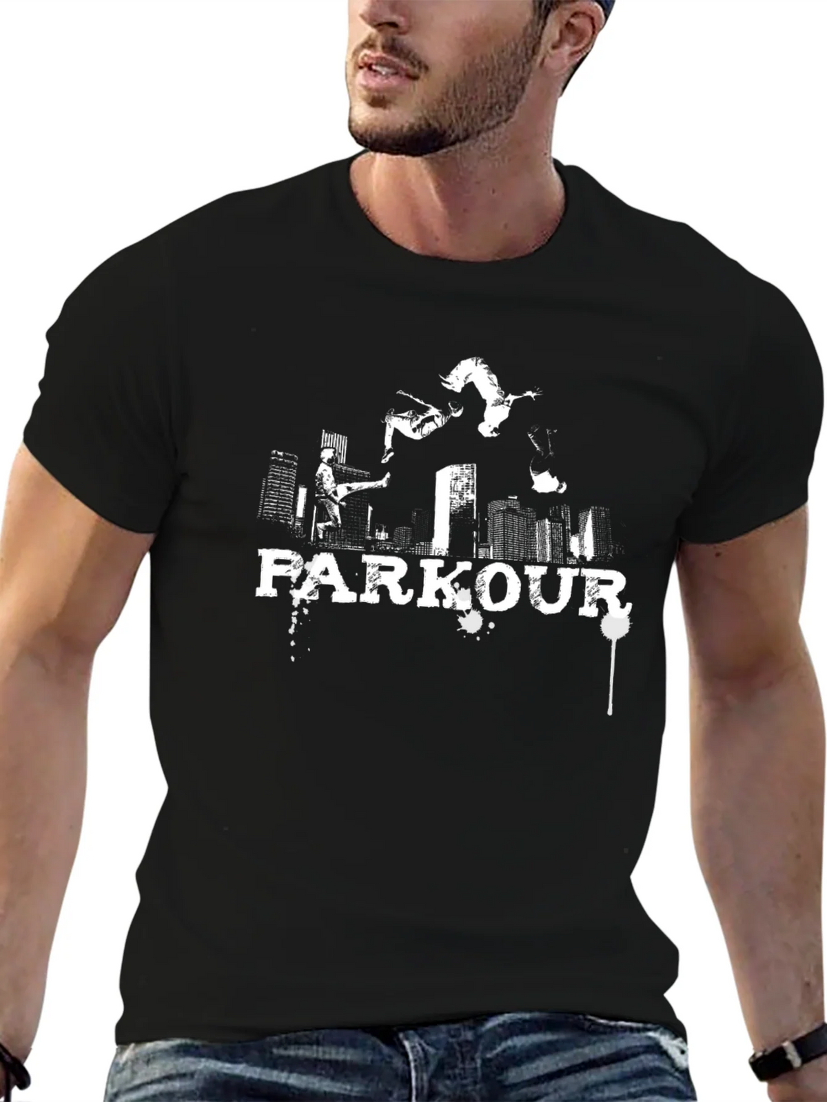 Parkour Graphic Tee - Urban Acrobatics Black T-Shirt product image 4