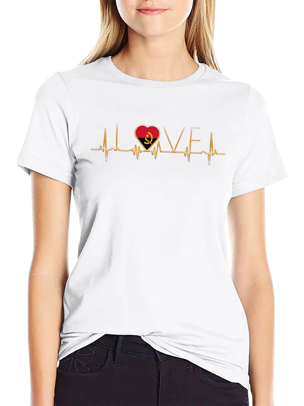 Angola Heartbeat Love T-Shirt - Black product image 3