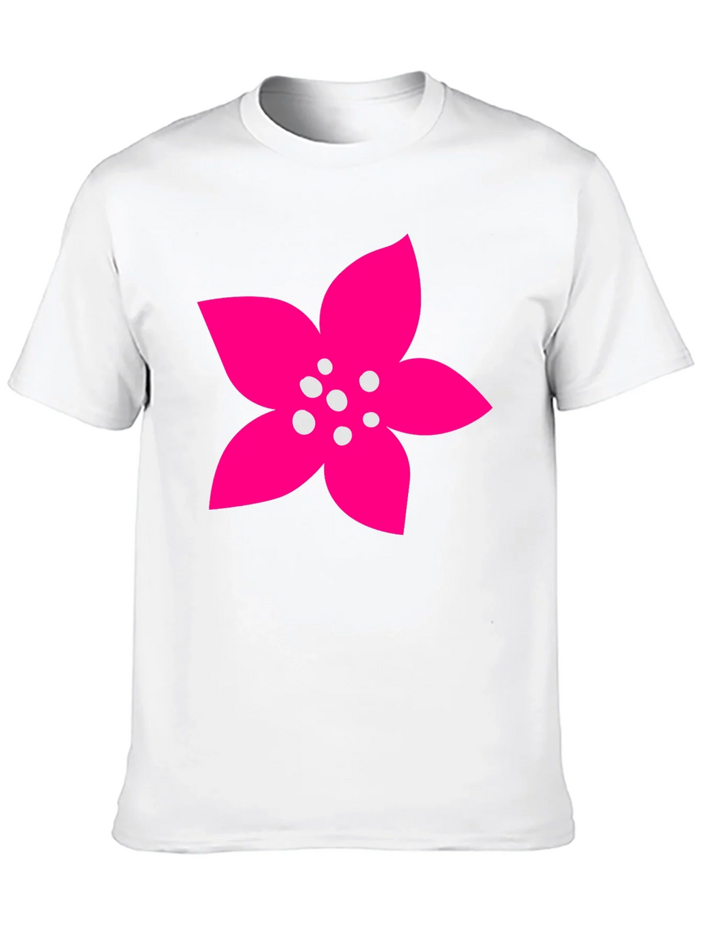 Black T-Shirt with Pink Flower Graphic product image 9