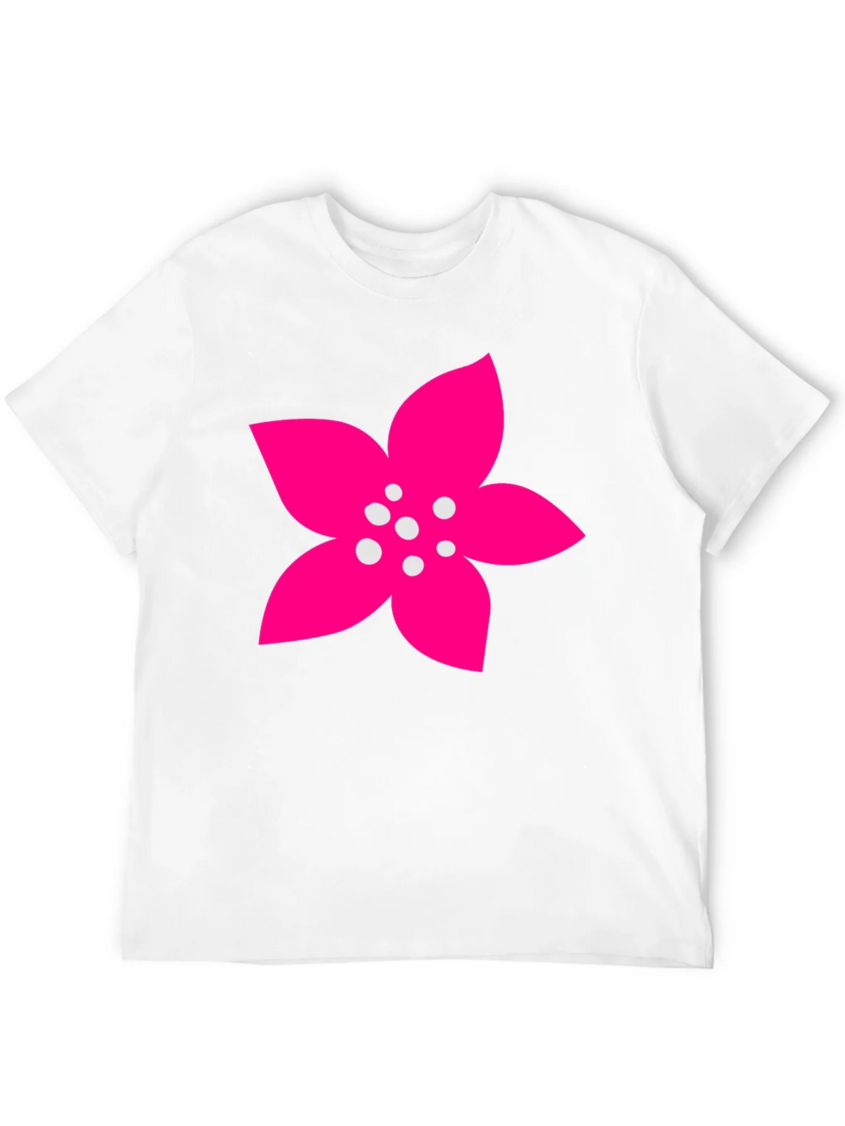 Black T-Shirt with Pink Flower Graphic product image 11