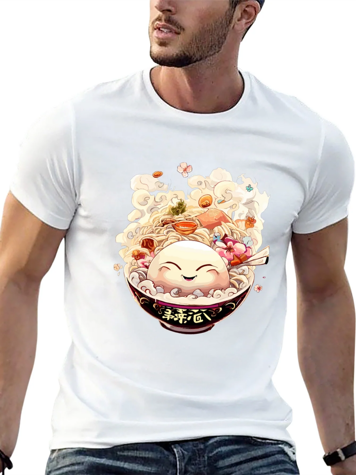 Anime Ramen Bowl Graphic T-Shirt product image 1
