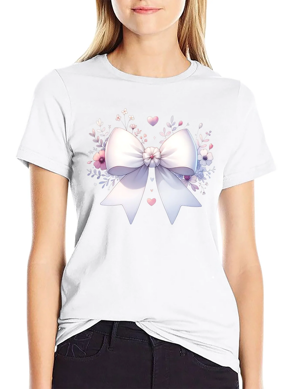 Bow & Floral Black T-Shirt product image 5