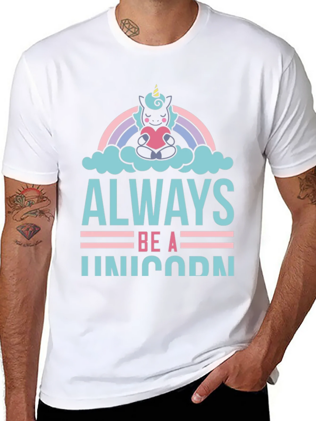 Always Be A Unicorn Graphic Tee - Black Cotton product image 3