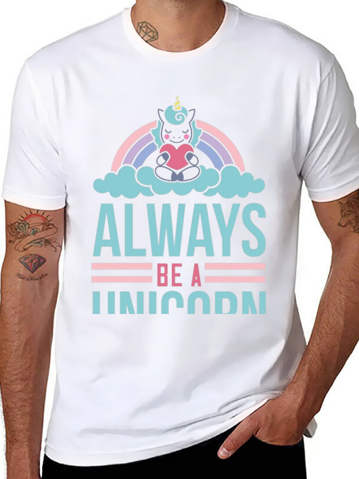 Always Be A Unicorn Graphic Tee - Black Cotton product image 3