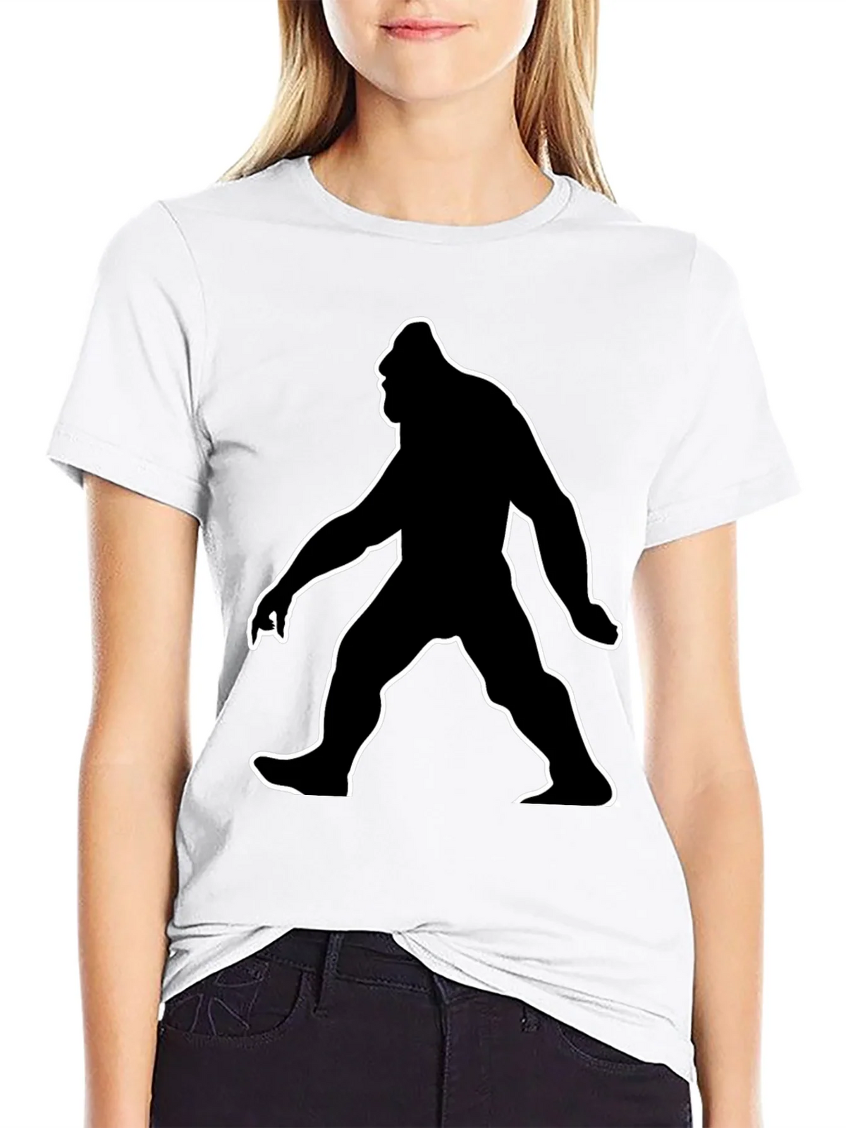 Bigfoot Silhouette Graphic Tee - Black Cotton T-Shirt product image 8
