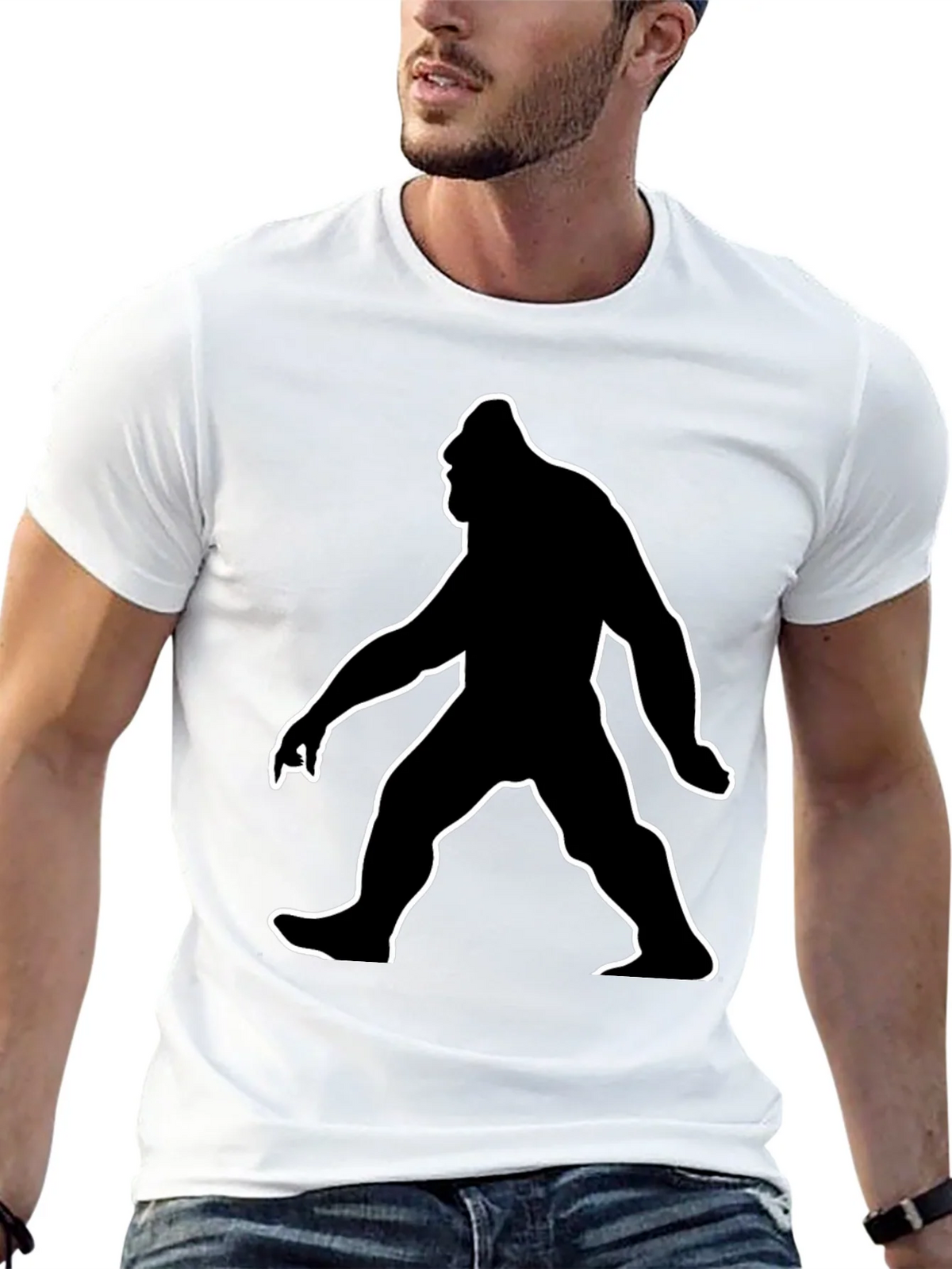 Bigfoot Silhouette Graphic Tee - Black Cotton T-Shirt product image 12