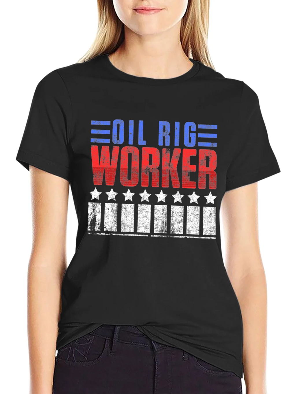 Oil Rig Worker Patriotic Graphic Tee product image 2