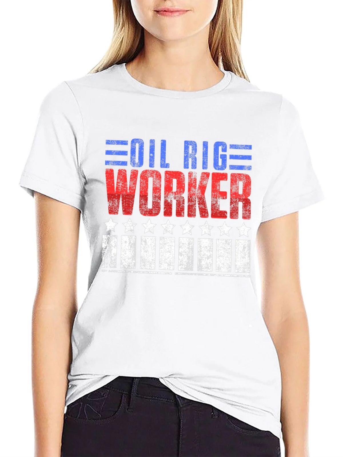 Oil Rig Worker Patriotic Graphic Tee product image 7