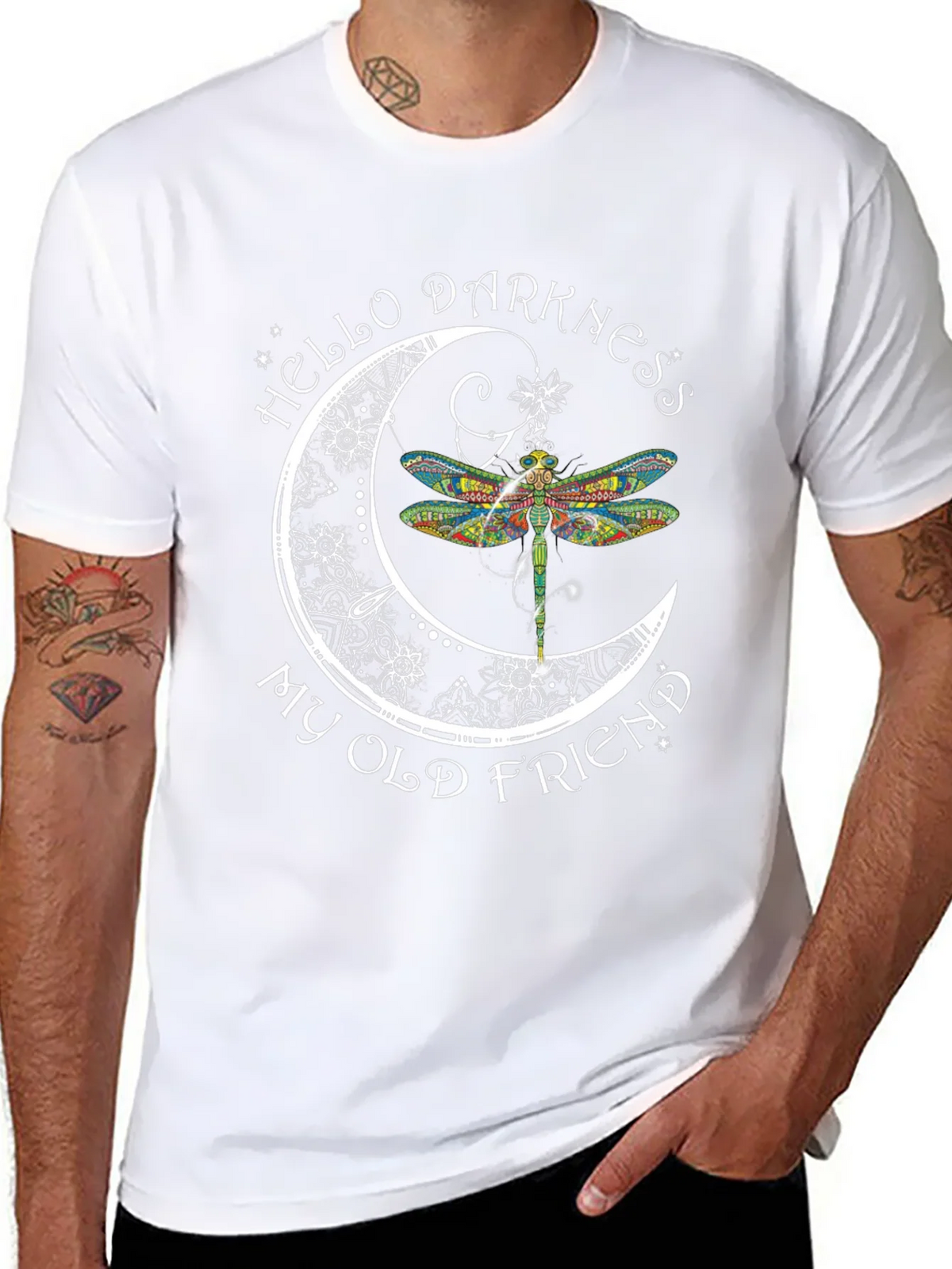 Hello Darkness My Old Friend Dragonfly Graphic Tee product image 7