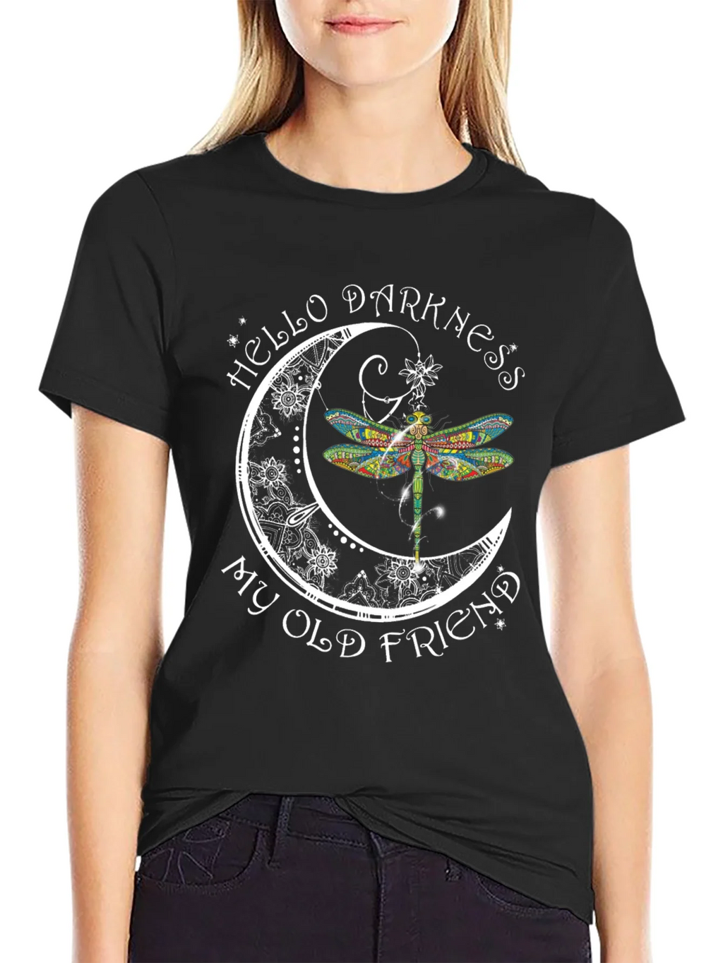Hello Darkness My Old Friend Dragonfly Graphic Tee product image 2
