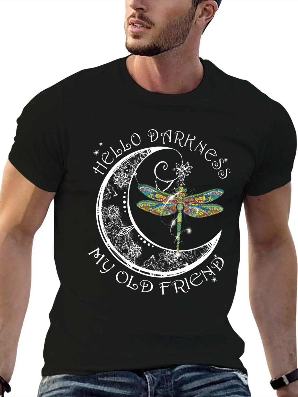 Hello Darkness My Old Friend Dragonfly Graphic Tee product image 6