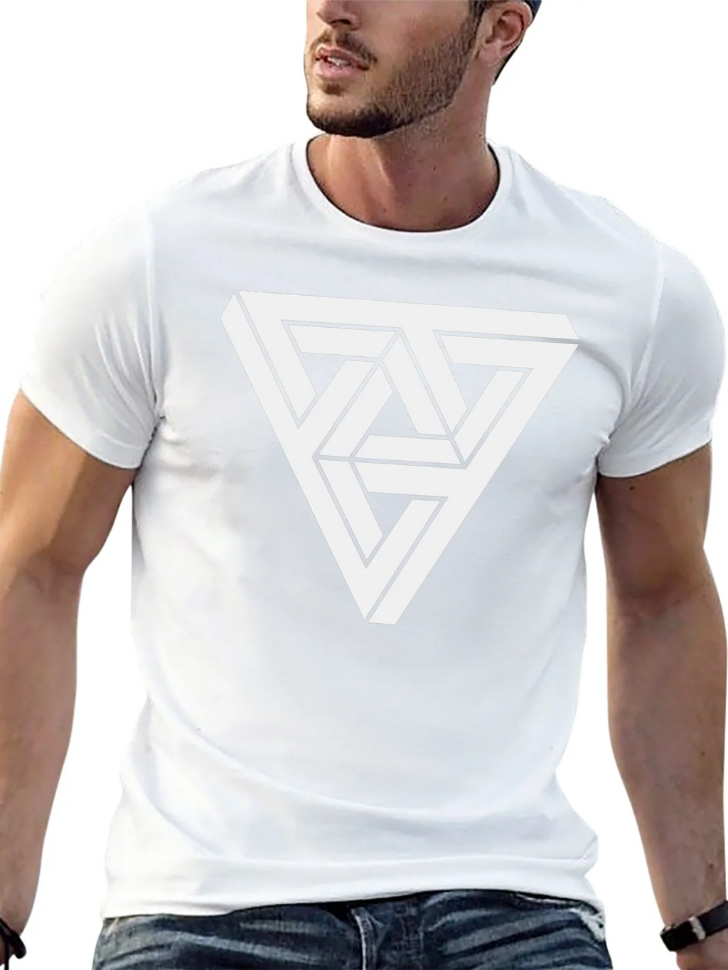 Optical Illusion Triangle Graphic Tee - Black product image 12