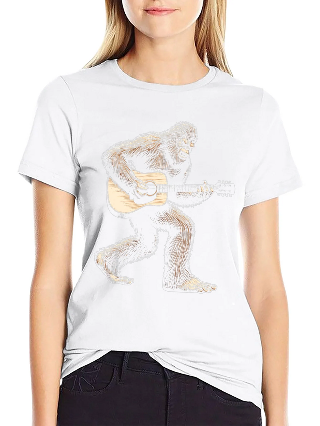 Bigfoot Playing Guitar Graphic Tee - Black product image 3