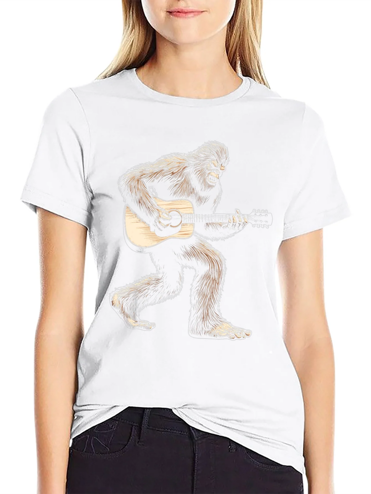 Bigfoot Playing Guitar Graphic Tee - Black product image 3