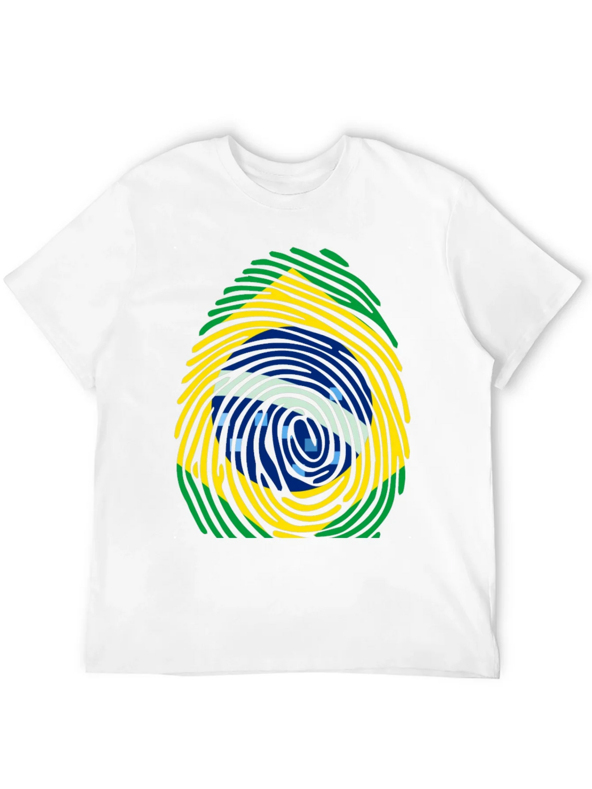 Brazil Flag Fingerprint T-Shirt - Black Cotton Tee product image 11